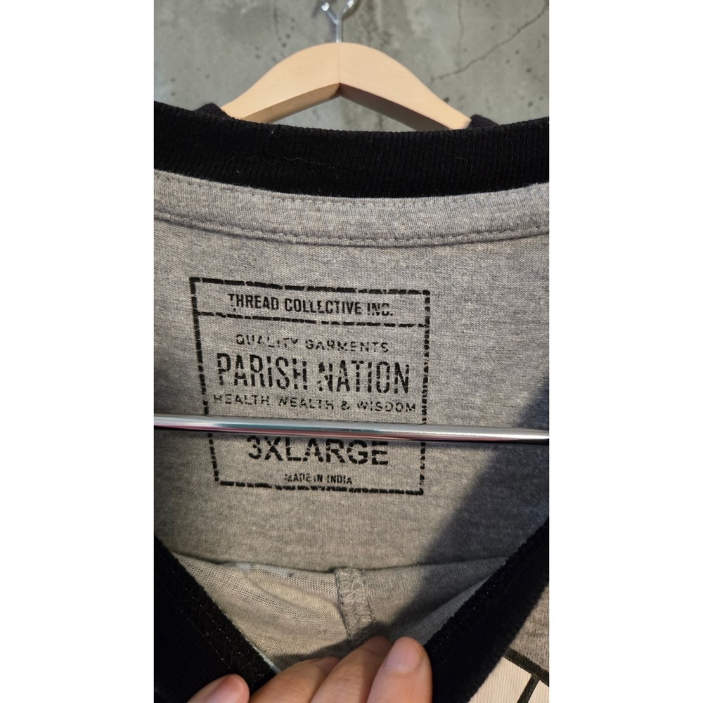 Parish Nation Skull Graphic Streetwear Shirt XL Graffiti Punk Split Tee Y2K - Picture 7 of 9